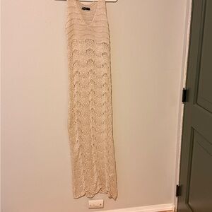 Boohoo Tan Crochet Dress